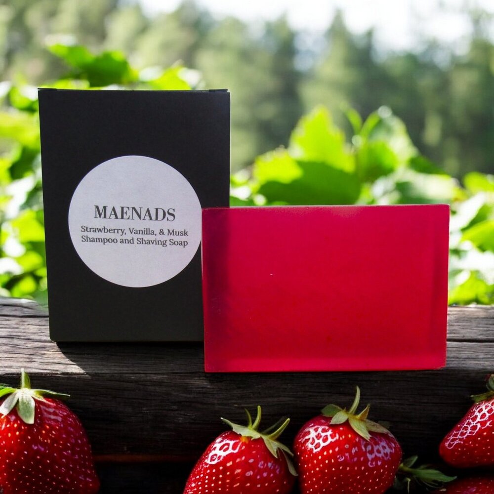 3-in-1 Shampoo Bar. Naughty strawberry fragrance.